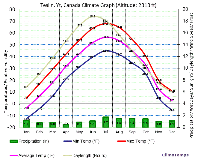 Teslin, Yt Climate Graph